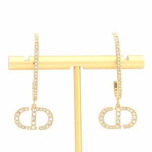 Christian Dior Dior Earrings 30 Montaigne E2028WOMCY D301 Gold Tone Metal Whi...